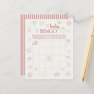 Sweet Cherry Dessert Baby Shower Bingo Game