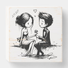 Sweet Couple on Bench Keepsake