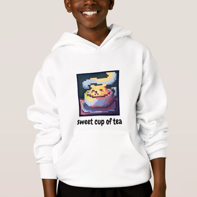 sweet cup of tea, pixelart, Pixel Art, shirt (Frente)