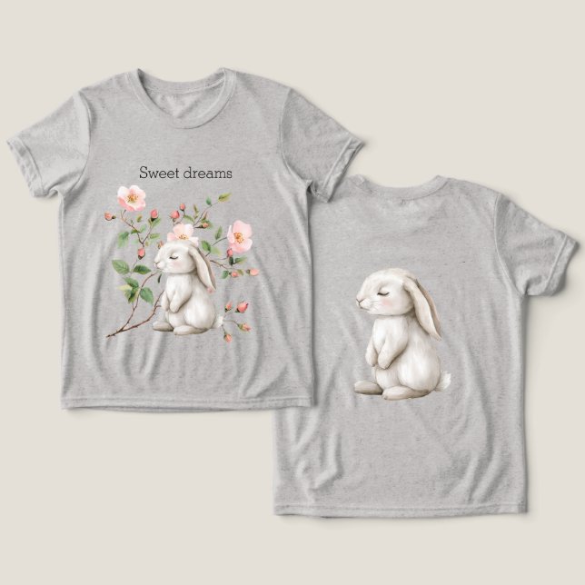 Sweet Dreams Bunny Rabbit Roses Pink Floral (Design Frente e Verso)