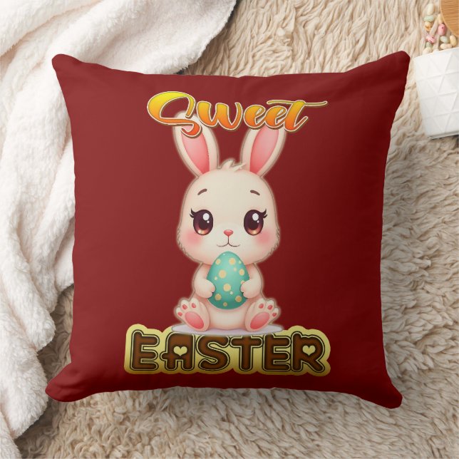 Sweet Easter Bunny – Cute Chocolate - almofada (Cobertor)