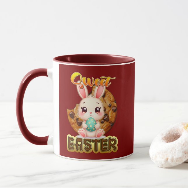 Sweet Easter Bunny – Cute Design - caneca (Com Donut)