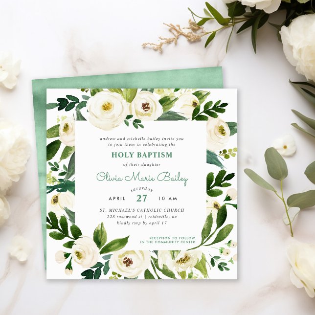 Sweet Greenery, Convite Floral Baptism (Criador carregado)
