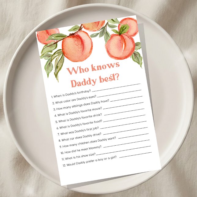 Sweet Little Peach Baby Shower Who knows Dad Game (Criador carregado)
