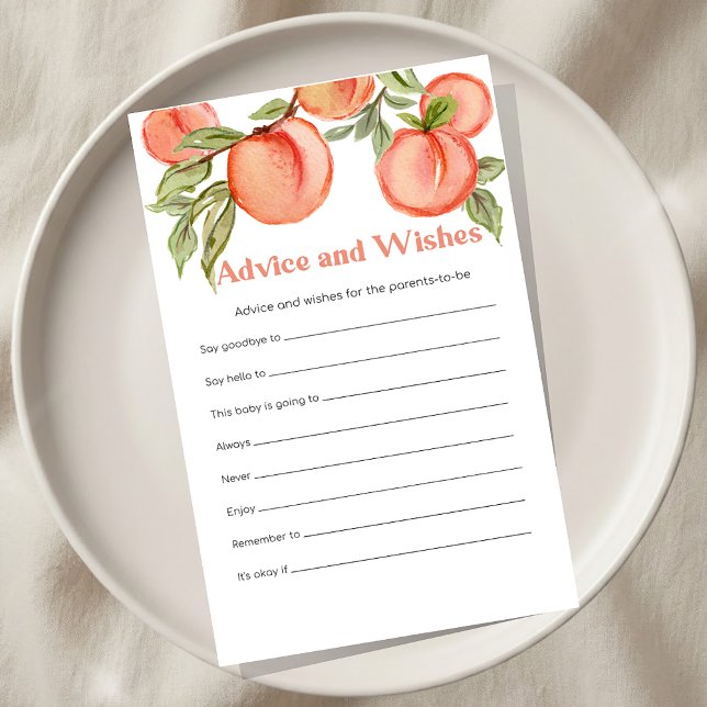 Sweet Little Peach Shower Advice and Wishes Game (Criador carregado)