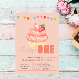 Sweet ONE, convite para cupcakes de primeiro anive