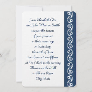 Sweet Paisley Hearts no Convite de Casamento de Ma