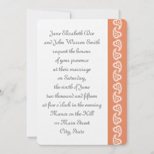Sweet Paisley Hearts no Convite para Casamento de