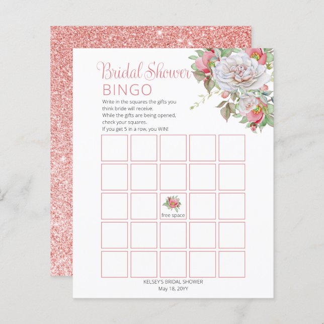 Sweet Pink | Rosa Branca Florais Flores Chá de Noi (Frente/Verso)