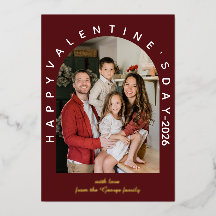Sweet Valentine Wishes Modern Arch Family Photo