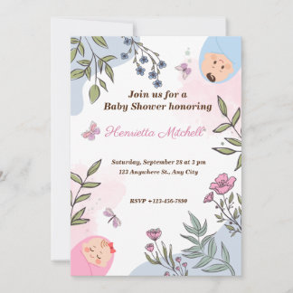 Sweet Watercolor gênero revela convites