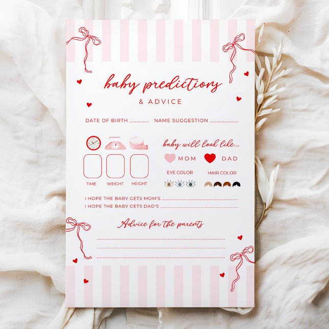 Sweetheart Baby Shower Prediction & Advice Game (Criador carregado)