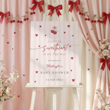 Sweetheart Valentine girl Baby Shower Welcome Sign
