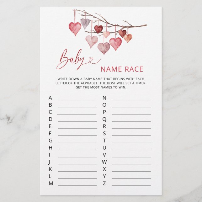 Swetheart Namorados Baby Name Race Game (Frente)