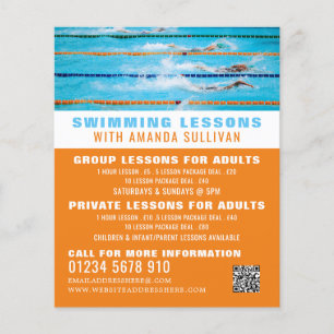 Swimming Lanes, Swimming Lesson Advertising Flyer