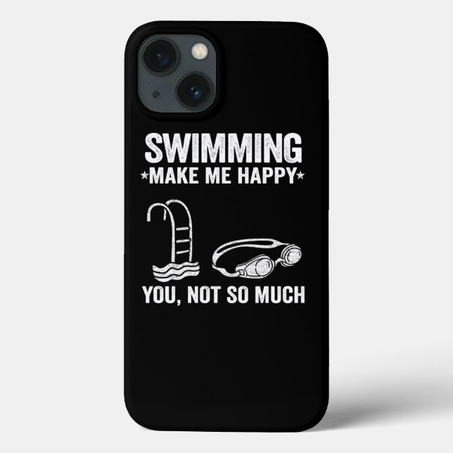 Swimming Make Me Happy Swimmer Team Gift Funny (Verso)