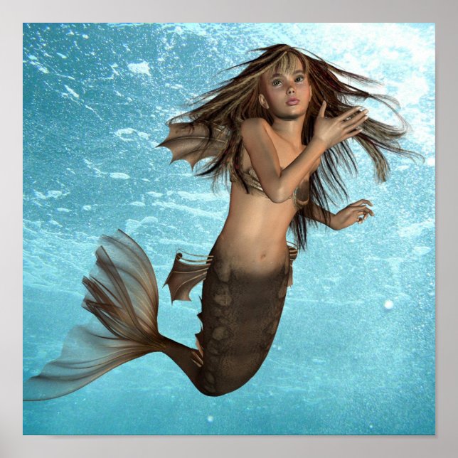 Swimming Mermaid Poster (Frente)