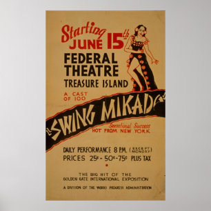 Swing Mikado Vintage Teatro WPA Poster