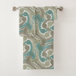 Swirald Green Bathroom Conjunto de Toalhas de Banh
