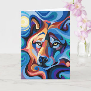 Swirl Spirits Wolf Dobrava Cartões Selvagem