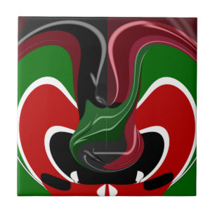 Swirling Kenyan Flag: Uma arte moderna do Motif