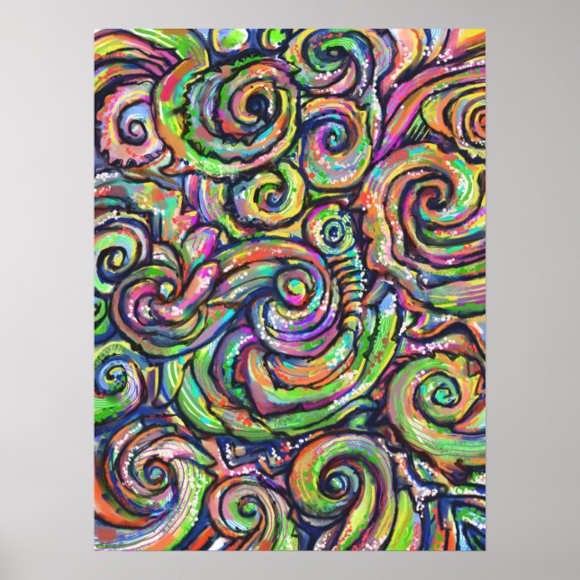 Swirly Abstract Art Poster (Frente)