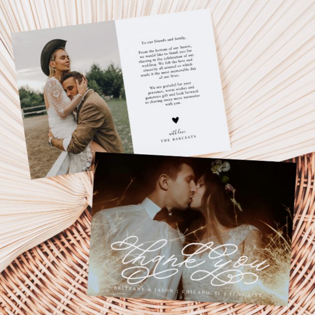 Swirly Script Wedding - Foto de agradecimento (Criador carregado)