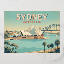 Sydney Austrália Cartão Postal de Viagem Vintage |