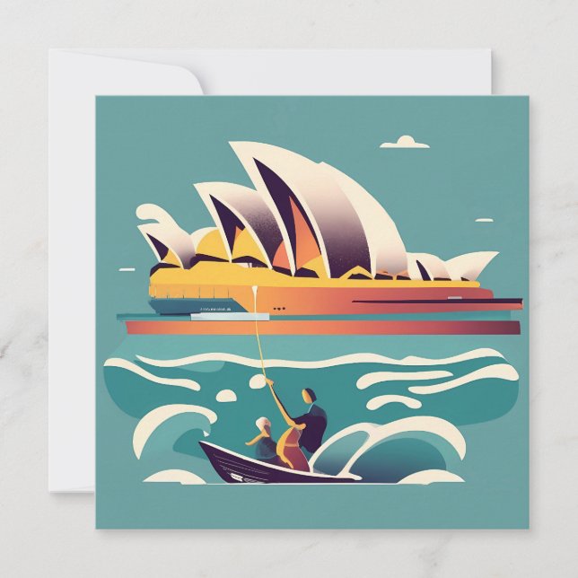 Sydney Opera House Austrália pintando souvenir (Frente)