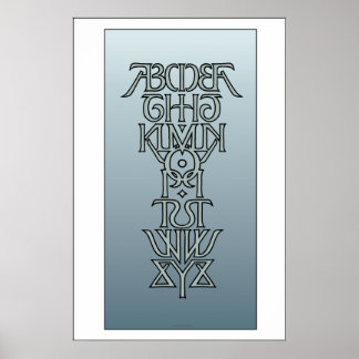 Symmetrical Alphabet Ambigram Poster