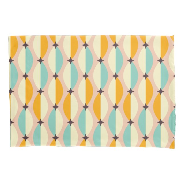 Symmetrical retro pattern with interlocking teal (Frente-Esquerda)