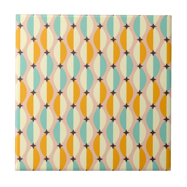 Symmetrical retro pattern with interlocking teal (Frente)