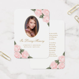 Sympathy Blush Pink Rose Prayer Card