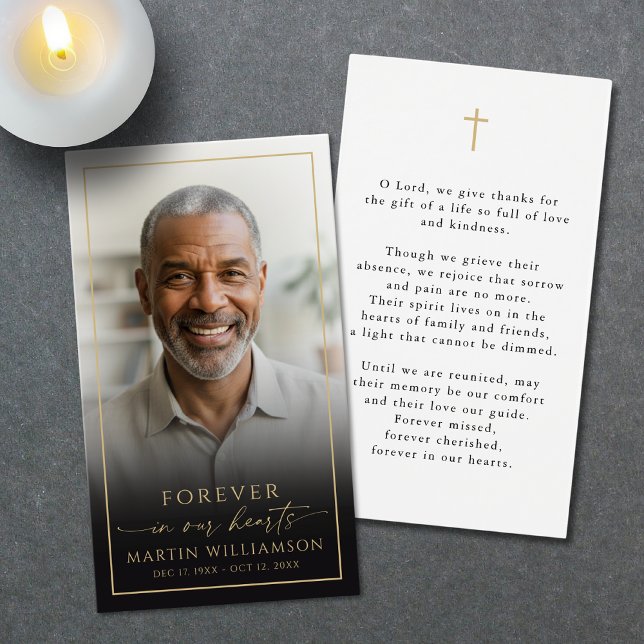 Sympathy Memorial Cross Photo Prayer Card (Criador carregado)
