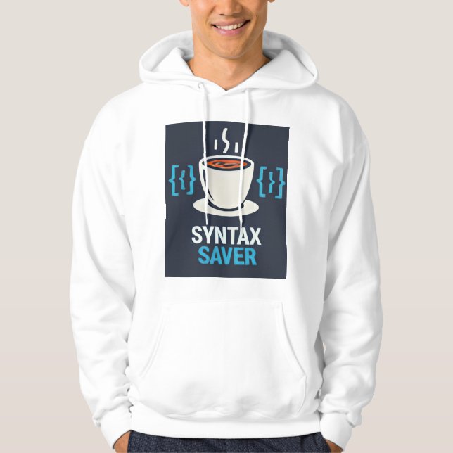 Syntax Saver Coffee & Code - Moletom com Capuz Pre (Frente)