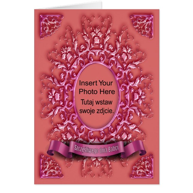 Szczęśliwego Dnia Babci - Cartão Karta (Frente)