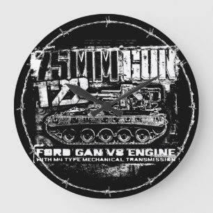 T22 com arma de 75 mm Relógio de parede acrílico