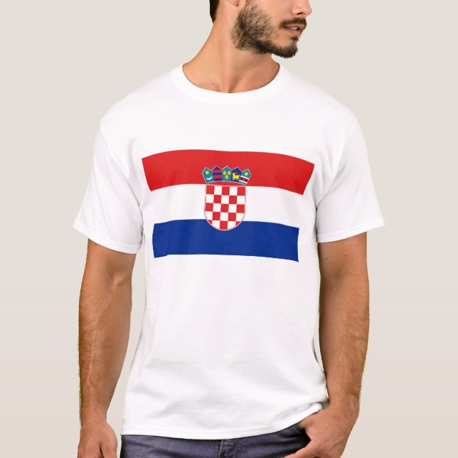 T Camisa com pavilhão da Croácia (Frente)
