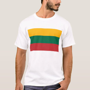 T Camisa com pavilhão da Lituânia