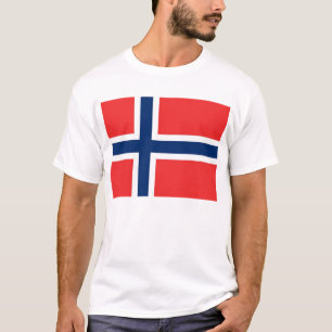 T Camisa com pavilhão da Noruega