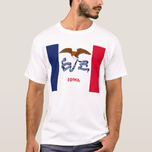 T Camisa com pavilhão do Estado de Iowa nos EUA