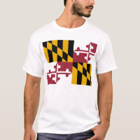 T Camisa com pavilhão do Estado de Maryland, EUA