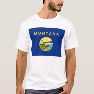 T Camisa com pavilhão do Estado de Montana nos EU