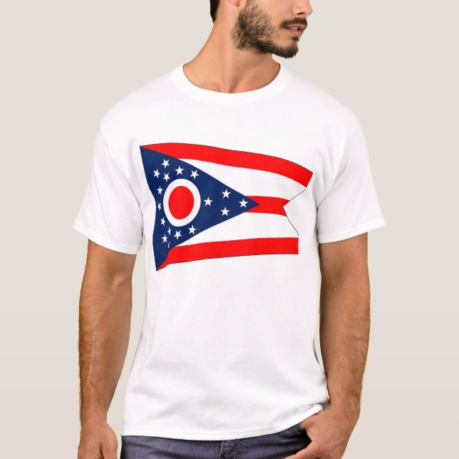 T Camisa com pavilhão do Estado de Ohio nos EUA (Frente)