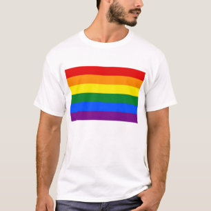 T Camisa com Sinalizador LGBT Arco-Íris