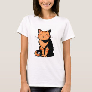 T - Camisa de Gato Laranja - Contentado