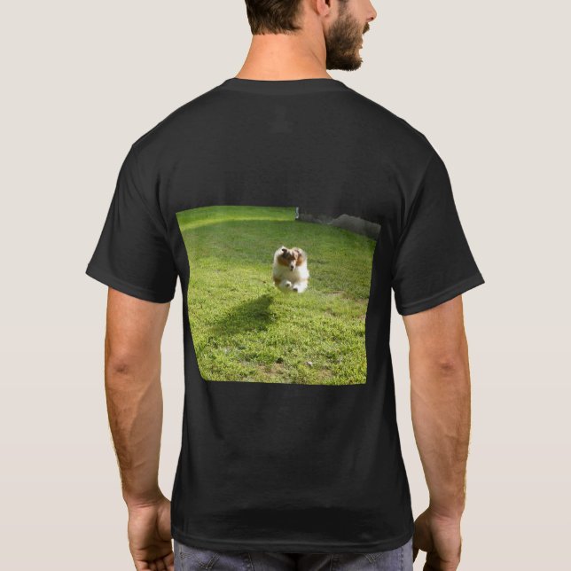 T camisa frente e trás Imagem de Sheltie (Verso)