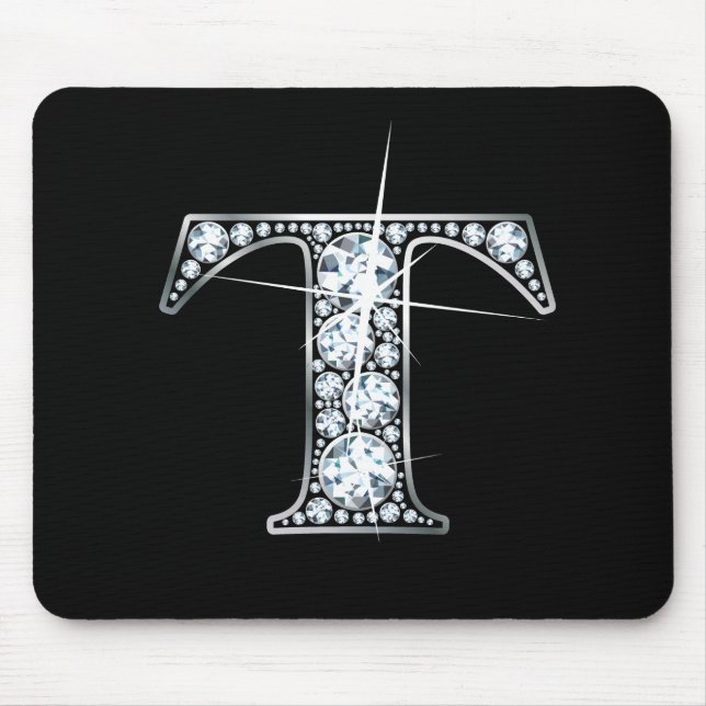 "T" Diamond Bling Mousepad (Frente)