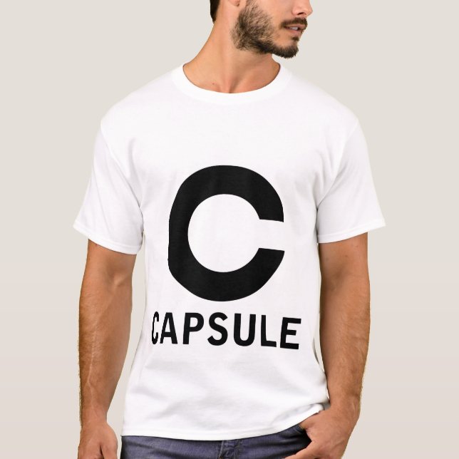 T do logotipo da cápsula (gráfico preto, camisa (Frente)