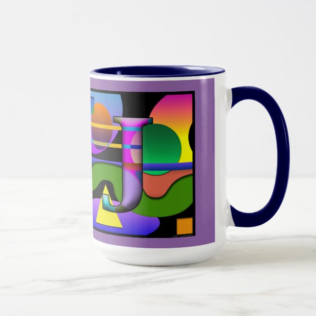 "T" e "J", caneca de café monogramada (Direita)